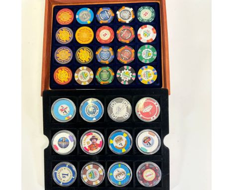 Collection of Vintage poker chips mostly from Las Vegas Including Bellagios, Golden Nugget, Caesars Palace, Dunes, Luxor etc