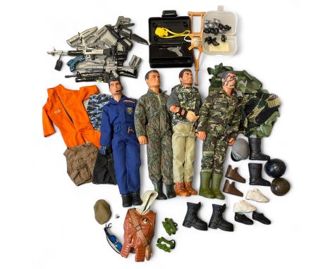 A rare collection of 4 Action Men figures with clothing and accessories to include:-  1993 Rare Retro Hasbro Action Man - C-0