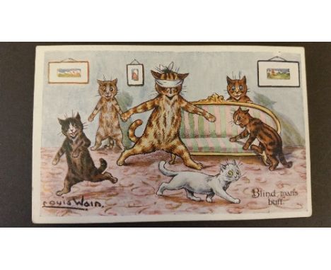 POSTCARD, Louis Wain Cats, Faulkner Series 454D, pu (stamp removed), VG