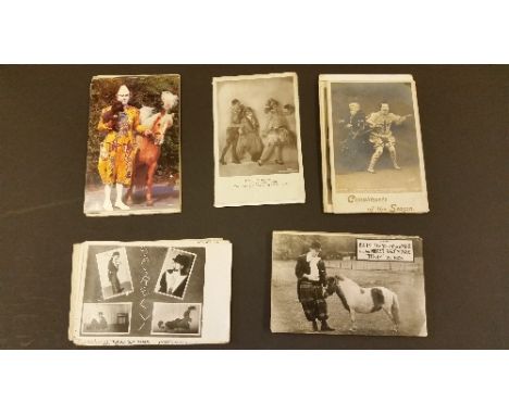 CLOWNS, postcards, inc. Bruno, Acathans, Fred Wildon, Joe Mistral, Spirelli, The Fieldes (caricature), Orignal Bennos, Billy 