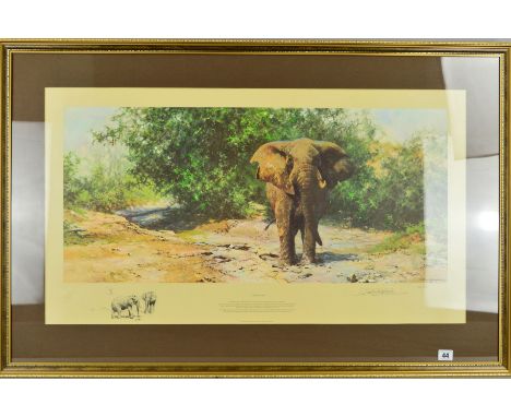 DAVID SHEPHERD (1931-2017) 'TEMBO MZEE', a limited edition print 143/850 of an elephant, signed in pencil, with blind stamp, 