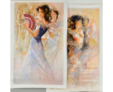 GARY BENFIELD (BRITISH 1965) 'Moonlight Dance and La Promenade', two limited edition prints on canvas, 21/100 and 7/100, sign