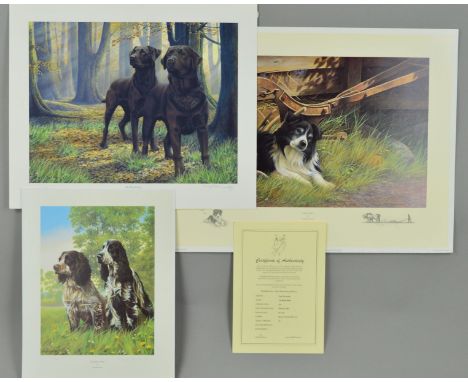 NIGEL HEMMING (1957) THREE LIMITED EDITION PRINTS OF DOGS, signed in pencil 'Cocker-Two', 'The Beech Boys' and 'Then and Now'