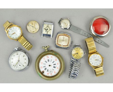 A SELECTION OF WATCHES to include two pocket watches, a pocket watch case, four wrist watches including Ingersoll and Rotary,