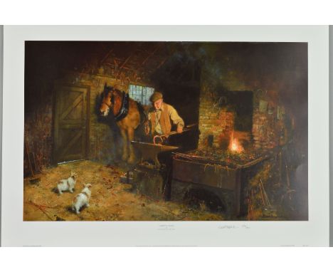 DAVID SHEPHERD (1931-2017) 'JIMMY'S FORGE', a limited edition print 298/850, signed in pencil, with certificate, unmounted, u