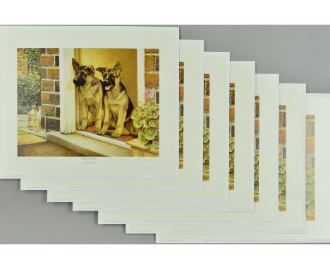 NIGEL HEMMING (BRITISH 1957) 'HOME GUARD', seven limited prints of Alsation Puppies, 349, 350, 351, 353, 354, 355 and 357/500
