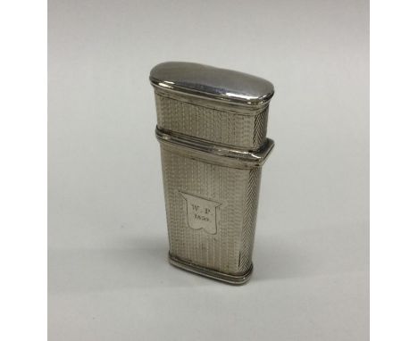 A silver engine turned lancet case. Birmingham 1828. By John Taylor. Approx. 29 grams. Est. £60 - £80.