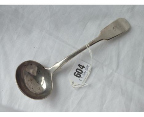 Early Victorian fiddle pattern sauce ladle -London 1888 by CB 31gms