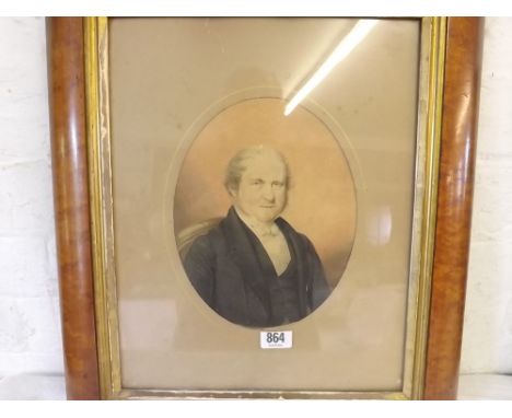 English school - oval portrait of John PHYSIC of Bath 9"x7" - inscribed