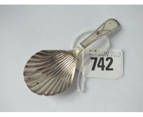 Georgian provincial bright cut caddy spoon - Newcastle cica 1800 by CR 