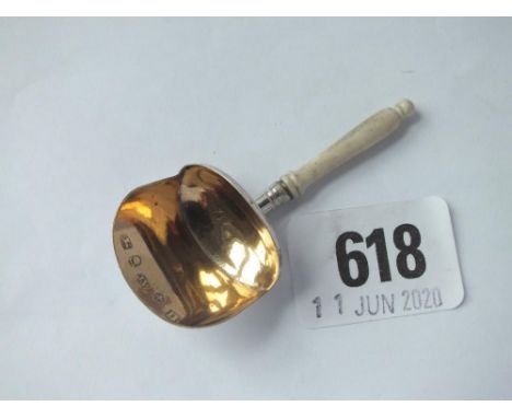 George III caddy spoon, shovel bowl, turned handle - B'ham 1911 by JW 