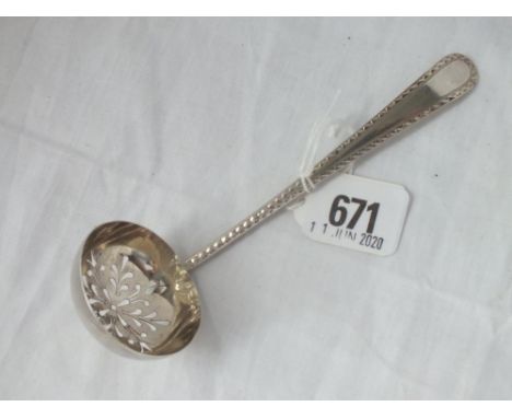 Sifter ladle with wriggle work border - Sheffield 1886 by CBEP 