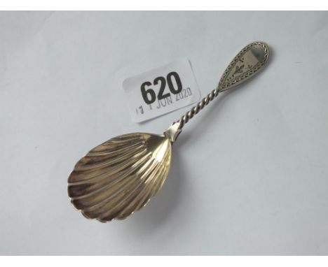Another Victorian caddy spoon with twist stem - London 1875 by Lias Bros 