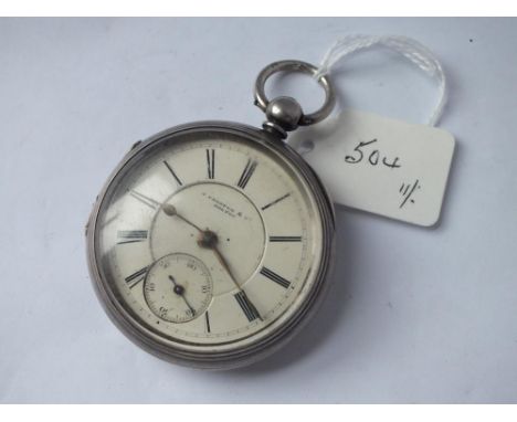 Large gents silver pocket watch by PRESTON &amp; Co BOLTON with seconds sweep