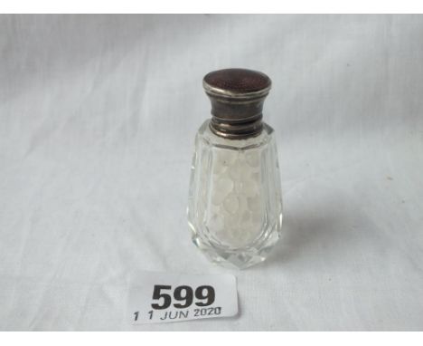 Salts bottle with enamel screw on cover - London 1925 