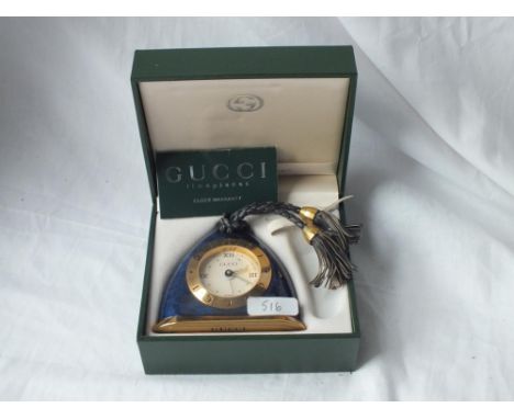 GUCCI triangular travelling clock - serial number 20031 in original box