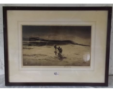 Signed etching by LEXON WEST 1935