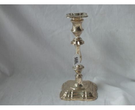George II style candle stick with detachable nozzle - 10" high - Sheffield 1905