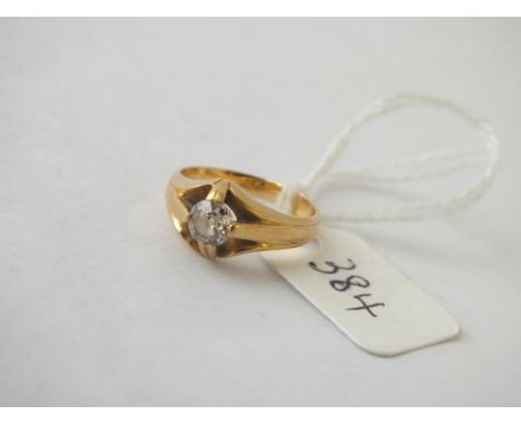 Small diamond set single stone ring in 18ct gold 