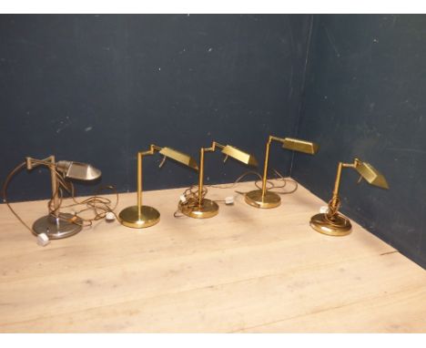 4 brass desk lamps & 1 metal desk lamp PLEASE always check condition PRIOR to bidding, or email us a condition report request