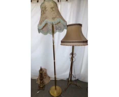 2 brass standard lamps & brass table lamp PLEASE always check condition PRIOR to bidding, or email us a condition report requ