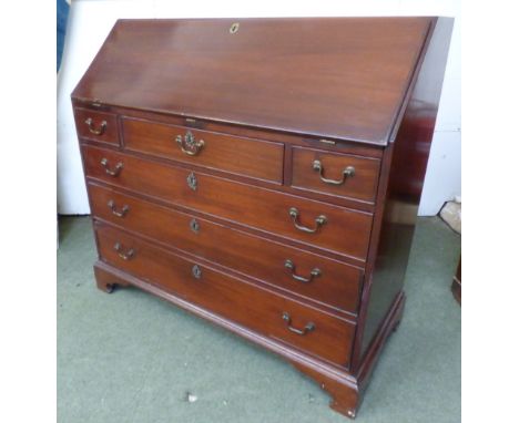Georgian mahogany Bureau with fitted interior & bracket feet PLEASE always check condition PRIOR to bidding, or email us a co