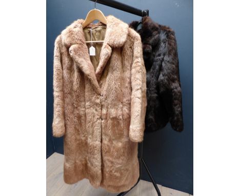 2 Ladies vintage fur coats, dark brown waist length & light brown 3/4 length PLEASE always check condition PRIOR to bidding, 