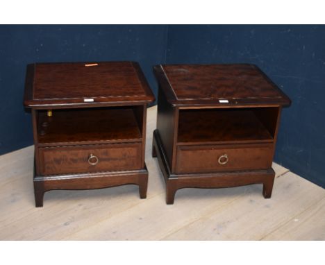 Pair of modern bedside tables with drawer & shelf PLEASE always check condition PRIOR to bidding, or email us a condition rep