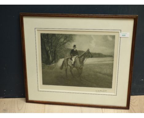 After Joyce Bruce, W. A. Harford 'Horse & Rider' monochrome print, signed in margin, published by Frost & Reed PLEASE always 
