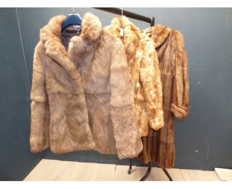 Ladies vintage light brown 3/4 length fur coat & 2 various coats PLEASE always check condition PRIOR to bidding, or email us 