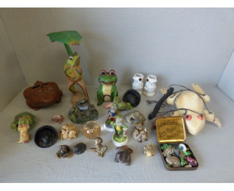 Qty of frogs, ceramic, wooden, metal etc. PLEASE always check condition PRIOR to bidding, or email us a condition report requ