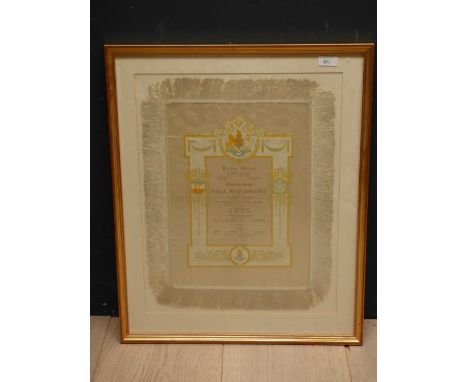 Edward VII Royal Opera, Covent Garden silk programme, F&G PLEASE always check condition PRIOR to bidding, or email us a condi