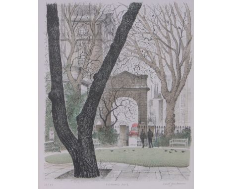David Gentleman,colour lithograph, Postman's Park, signed in pencil no. 19/75, 15" x 12", framed.