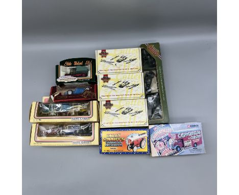 A Corgi Chipperfields Circus landrover, an Eddie Stobbart Lorry, a Billy Smarts Amusement steam engine, British Army gift set