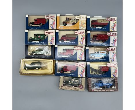 A collection of die cast vintage van models, Teachers scotch whisky van, Beezer comic Morris Minor van and others