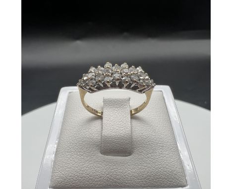 A 9ct yellow gold cz dress ring,
size K,
weight is 1.8 grams