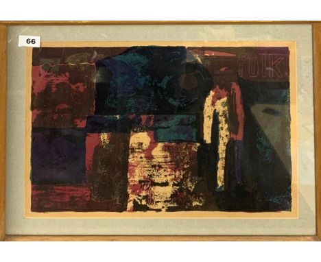 An oak framed 1960's lithograph, frame size 58 x 43cm.