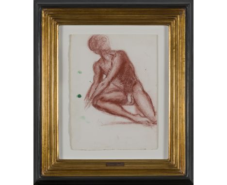 Salvador Dalí (1904-1989)Nu d'Homme,Toni Kina 1966Dessin au crayon sanguine sur papierDessin surréaliste au versoPotloodteken