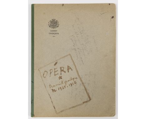 Jean Cocteau (1889-1963)Sketchbook  Circa 1926Carnet de croquis contenant environ 23 pages de notes autographes et environ 15