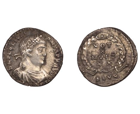 Roman Imperial Coinage, Julian II (360-363), Siliqua, Lugdunum, pearl-diademed, draped and cuirassed bust right, rev. votis v