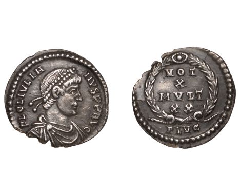 Roman Imperial Coinage, Julian II (360-363), Siliqua, Lugdunum, pearl-diademed, draped and cuirassed bust right, rev. vot x m