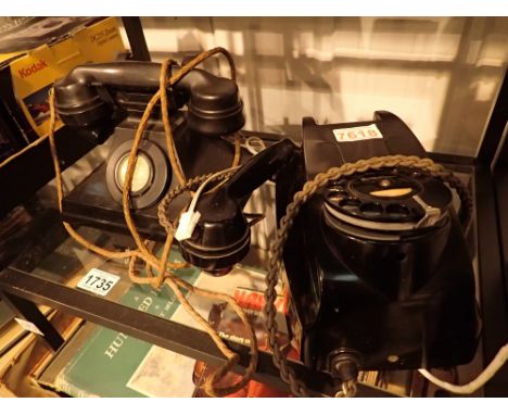 Two vintage dial telephones 