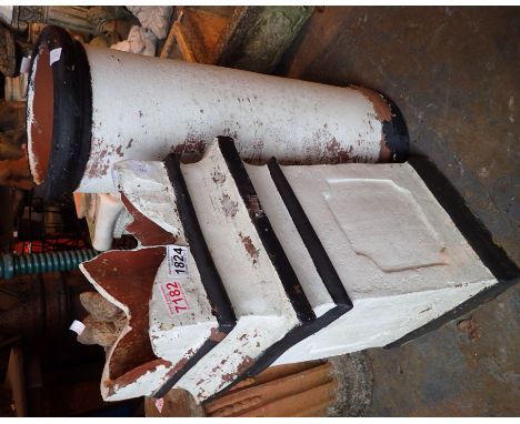 Two vintage terracotta chimney pots one tubular other castellated