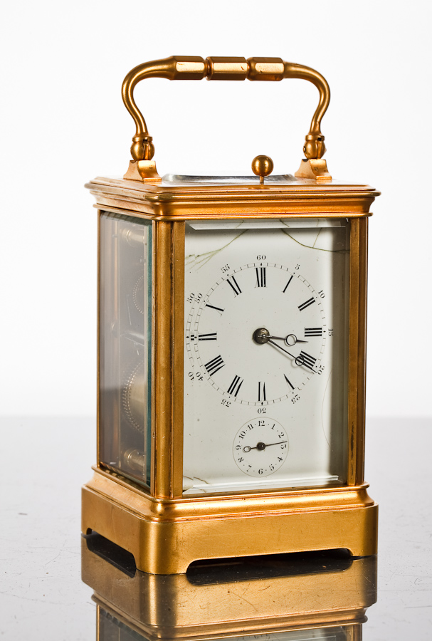 LATE 19THCENTURY FRENCH BRASS REPEATING CARRIAGE CLOCK maker Leroy et