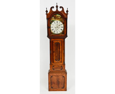 VICTORIAN MAHOGANY LONGCASE CLOCK
maker Wise of Dundee, with arched enamel 13-inch dial above a trunk with panelled door and 