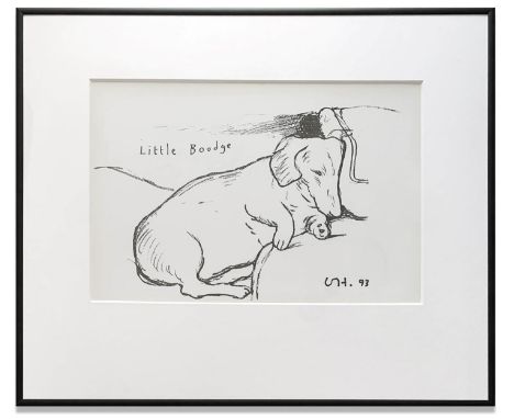 DAVID HOCKNEY 'Little Boodge (detail)', 1993, lithograph from the crayon on paper, 30cm x 45cm, framed. 