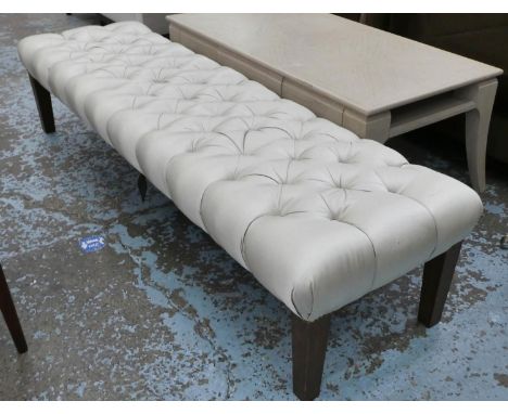 HALL SEAT, 185cm W, button back upholstered finish. 
