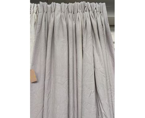 CURTAINS, a pair, lined and interlined plain woven fabric, 80cm x 230cm drop. (2) 