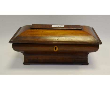 An unusual 19th century mahogany inverted ogee tea caddy, c.1830