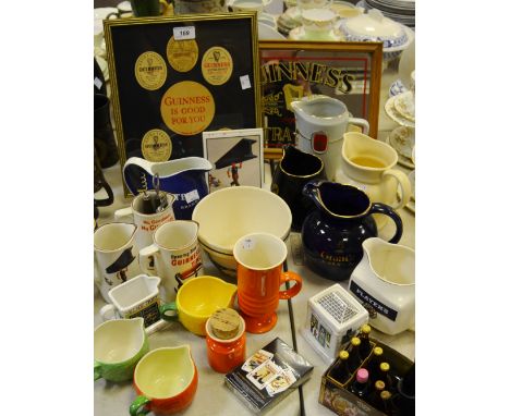 Breweryana - a Guinness pudding bowl; water jugs; Carltonware lemon squeeze jug; etc; qty
